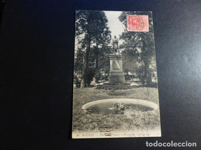 Postales: MADRID PLAZA DEL PROGRESO Y MONUMENTO A MENDIZABAL - Foto 1