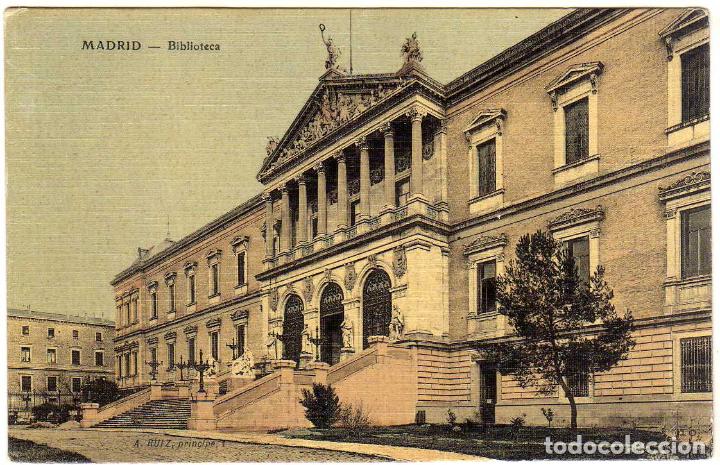 Postales: PRECIOSA POSTAL - MADRID - BIBLIOTECA - Foto 1