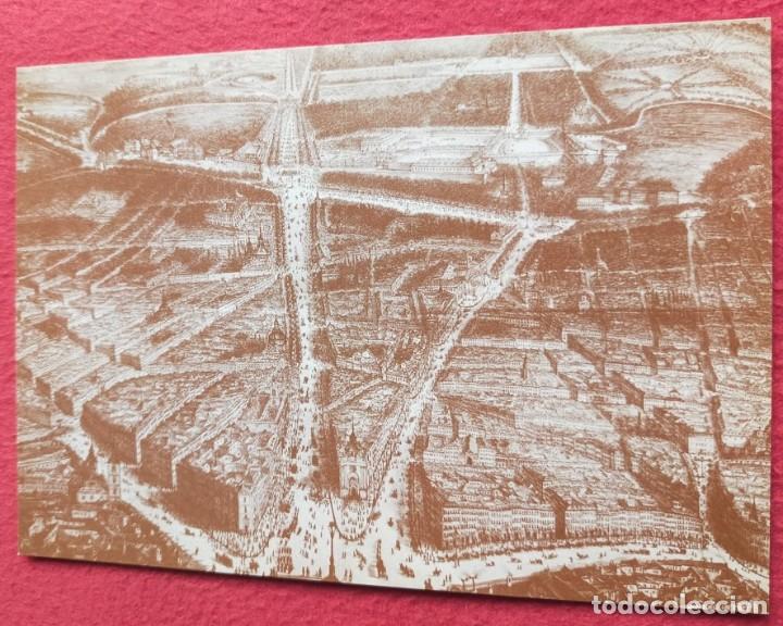 Postkarten: Tarjeta Postal MUSEO MUNICIPAL DE MADRID. P-392 Litograf&iacute;a de Eduardo Le&oacute;n 1856 Desde la Puerta del