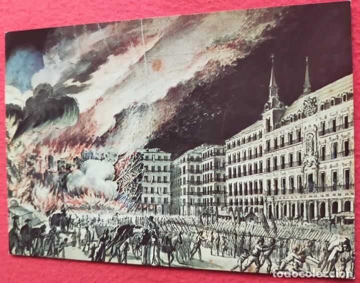 Cartes Postales: Tarjeta Postal MUSEO MUNICIPAL DE MADRID. P-370 Incendio en la Plaza Mayor J. A. Jimeno