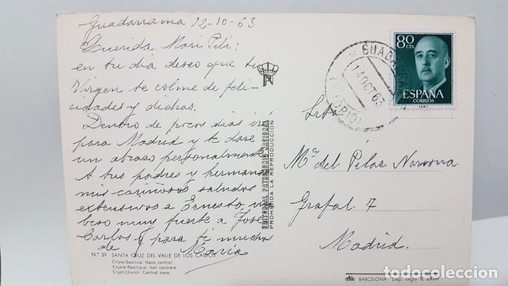 Postales: ANTIGUA POSTAL DE MADRID. VALLE DE LOS CAIDOS CRIPTA 1963 - Foto 2
