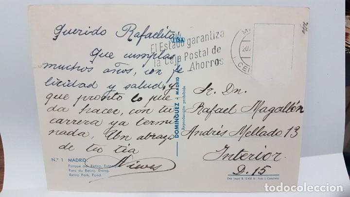 Postales: ANTIGUA POSTAL DE MADRID. PARQUE DEL RETIRO - Foto 2