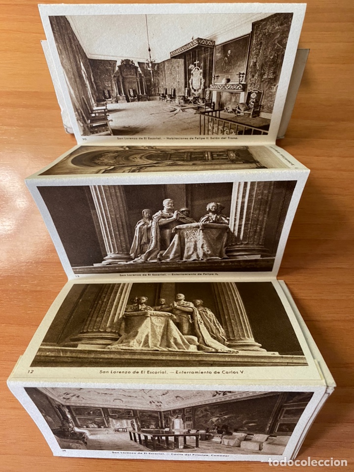 Postales: Acordeón de 12 postales del Monasterio de El Escorial García Garrabella sin circular 8x4’5cm - Foto 3 - 207822873