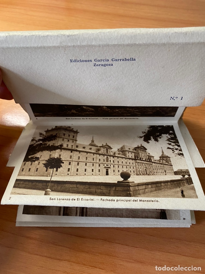 Postales: Acordeón de 12 postales del Monasterio de El Escorial García Garrabella sin circular 8x4’5cm - Foto 4 - 207822873