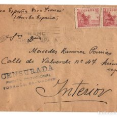 Postales: MADRID.- CENSURA PRISIÓN PROVISIONAL. TORRIJOS 66. CÁRCEL. SOBRE Y CARTA CURIOSO TEXTO. 1941. Lote 208063737