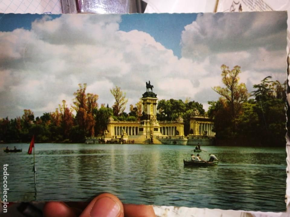 Cartes Postales: Postal M&aacute;drid Parque del Retiro Estanque N 1019 GARC&Iacute;A GARRABELLA 1963 escrita y sellada