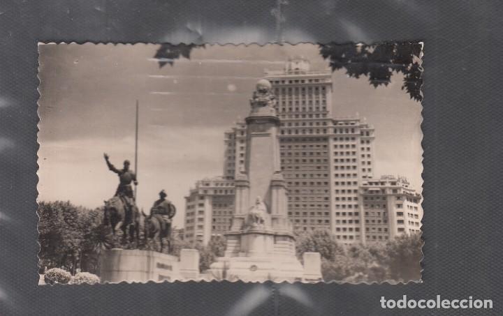 Postales: 18. MADRID. EDIFICIO ESPA&Ntilde;A. MONUMENTO DE CERVANTES - Foto 1