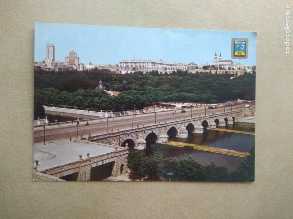 Postkarten: Postal puente de segovia y rio manzanares