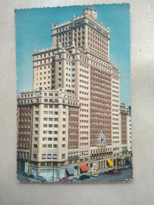 Postales: Postal madrid edificio espa&ntilde;a, en relieve - Foto 1