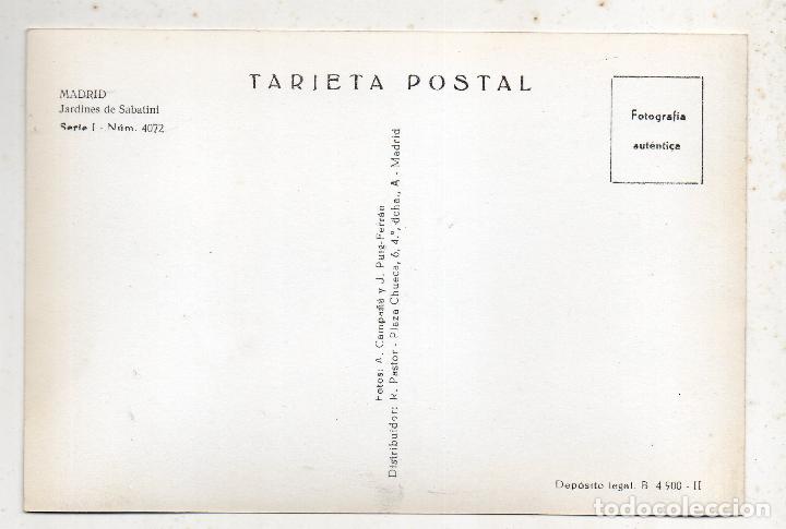 Postales: Madrid. Jardines de Sabatini. - Foto 2