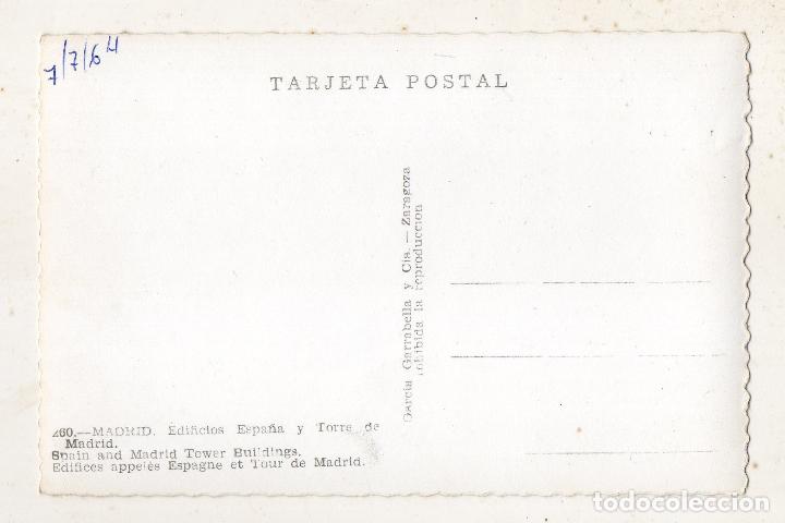 Postales: Madrid. Edificios Espa&ntilde;a y Torre de Madrid. A&ntilde;os 60. - Foto 2