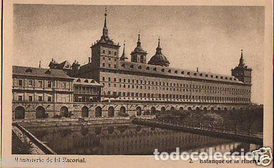Postcards: POSTAL MONASTERIO ESCORIAL ESTANQUE DE LA HUERTA HAUSER Y MENET POSTCARD CC02825
