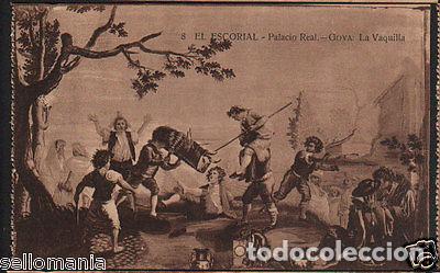 Postcards: POSTAL MONASTERIO DE EL ESCORIAL PALACIO REAL GOYA LA VAQUILLA POSTCARD CC02890