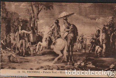 Postcards: POSTAL MONASTERIO ESCORIAL PALACIO REAL WOUWERMAN ESCENAS CAZA POSTCARD CC02893