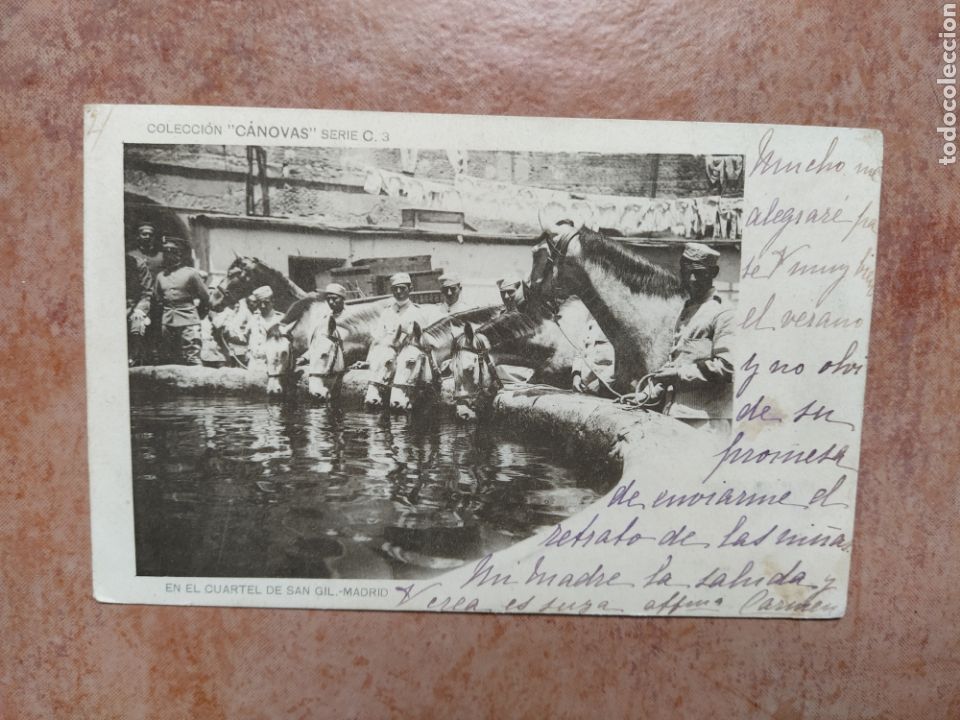 Postkarten: POSTAL 1901 CUARTEL DE SAN GIL - MADRID- COLECCION CANOVAS SERIE C. CIRCULADA CON SELLO DE 10 CENT