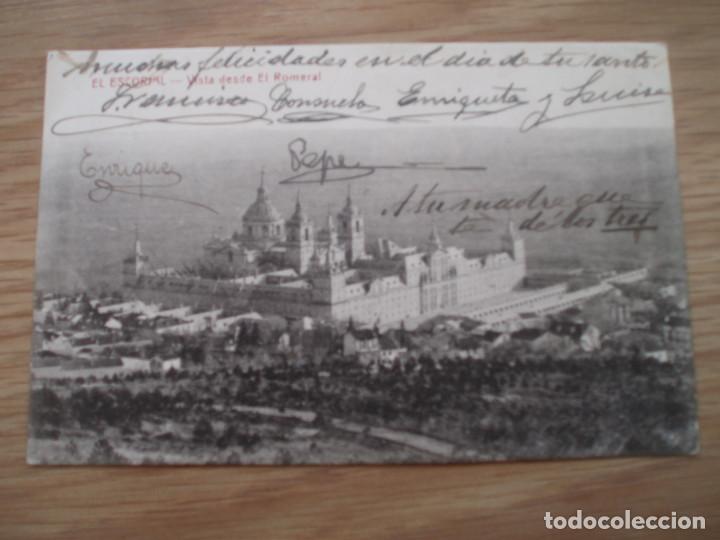 Postkarten: POSTAL EL ESCORIAL. VISTA DESDE EL ROMERAL. CIRCULADA A&Ntilde;OS 20