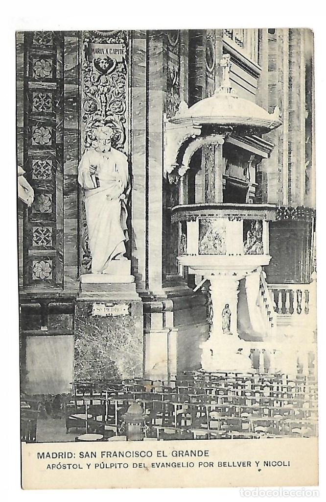 Postales: 761-MADRID- SAN FRANCISCO EL GRANDE APOSTOL Y PULPITO -EDT HAUASER Y MENET-