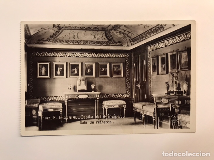 Postais: EL ESCORIAL No.1147, Postal Casita del Principe. Sala de Retratos. Edic. UNIQUE (h.1930?) S/C