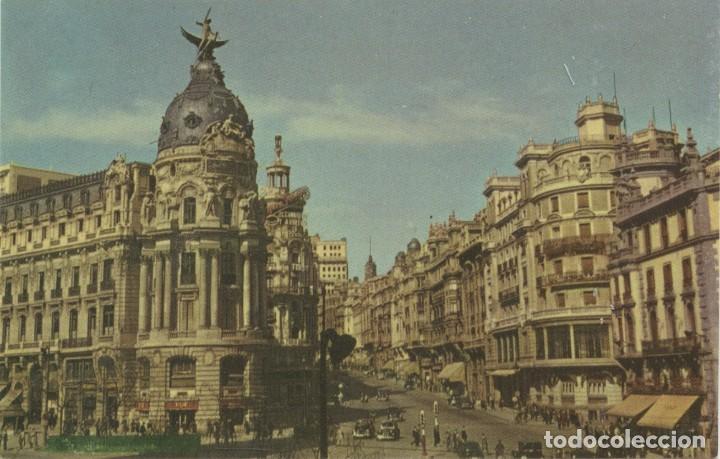 Cartoline: N&ordm; 142-MADRID. Calle de Alcal&aacute; y Avenida de Jos&eacute; Antonio. Sin circular. ED. EDITORIAL MAYFE