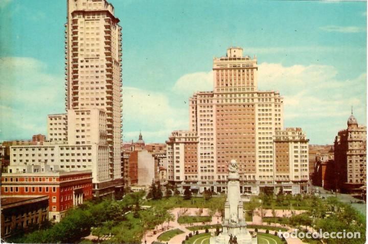 Cartoline: N&ordm; 87-MADRID. Plaza de Espa&ntilde;a. Circulada en 1952. ED. HELIOTIPIOA ART&Iacute;STICA ESPA&Ntilde;OLA