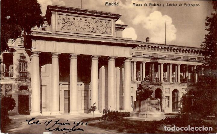 Postais: SERIE 661-N&ordm; 8-MADRID.Museo de Pinturas y Estatua de Vel&aacute;zquez.Circulada en 1911.ED.KNACKTED&NAINER