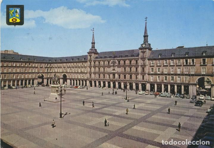 Postkarten: N&ordm; 71-MADRID. Plaza Mayor. Circulada en 1969. ED. DOM&Iacute;NGUEZ