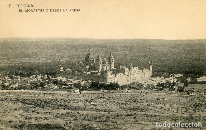 Postales: POSTAL. MONASTERIO DE EL ESCORIAL DESDE LA PRESA. HAUSER Y MENET. SC