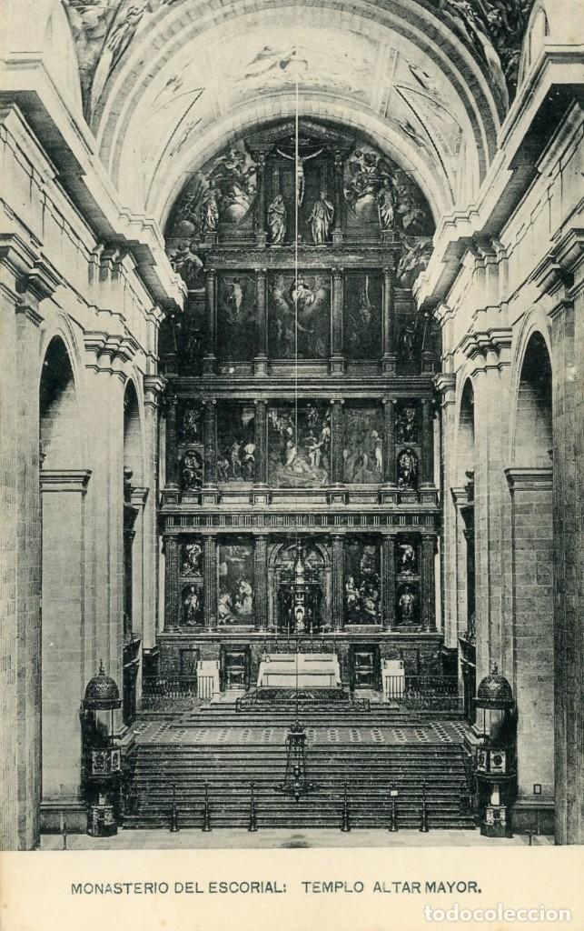 Postales: POSTAL. MONASTERIO DEL ESCORIAL. TEMPLO. ALTAR MAYOR. HAUSER Y MENET