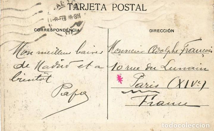 Postales: MADRID. Puerta del Sol. Circulada en 1918 - Foto 2