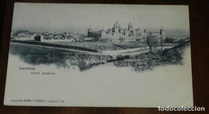 Postais: POSTAL DEL ESCORIAL, VISTA GENERAL, N.69, COLECCION ROMO Y FUSSEL, NO CIRCULADA.