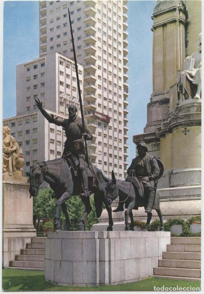 Postales: N&ordm; 117-MADDRID. Plaza de Espa&ntilde;a. Monumento a Cervantes. ED. GARC&Iacute;A GARRABELLA