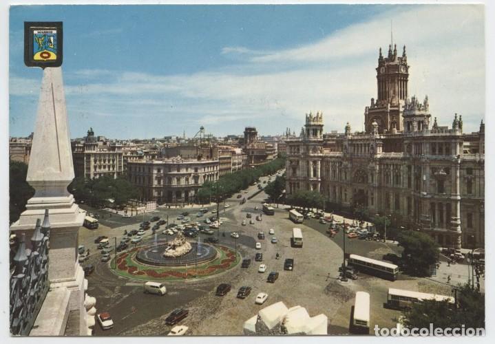 Postales: N&ordm;-148-MADRID. La Cibeles y Palacio de Comunicaciones. Circulada en 1965. ED. DOM&Iacute;NGUEZ