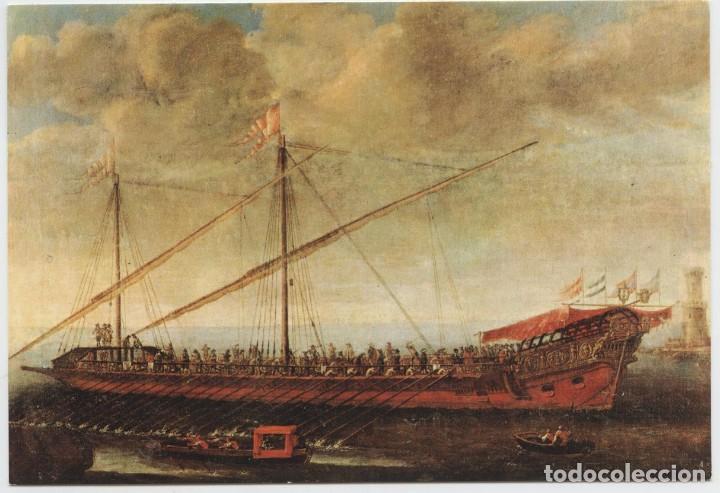 Cartes Postales: N&ordm; 4-MADRID. Museo Naval. Galera Almiranta y bote engalanado. Sin circular. ED. ESCUDO DE ORO