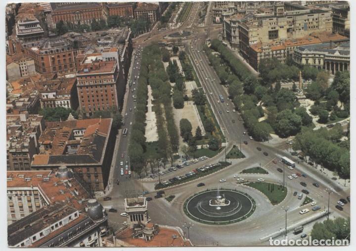 Cartes Postales: N&ordm; 540-MADRID. Fuente de Neptuno y Cibeles. Vista a&eacute;rea. Circulada en 1973. ED. EDITEX