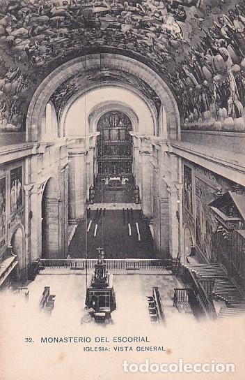 Postales: 32 Monasterio del Escorial. Iglesia Vista General. Hauser y Menet Reverso sin dividir.