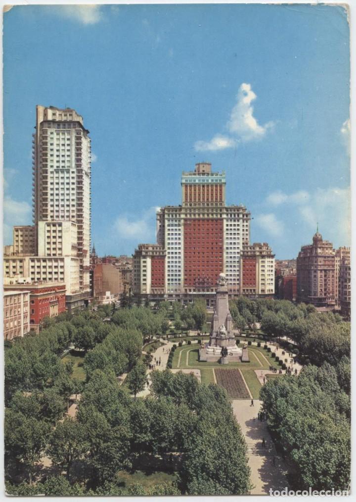 Postais: N&ordm; 1024-MADRID. Plaza de Espa&ntilde;a. Circulada en 1967. ED. FOTOCOLOR JOS&Eacute; L. GALLEGOS