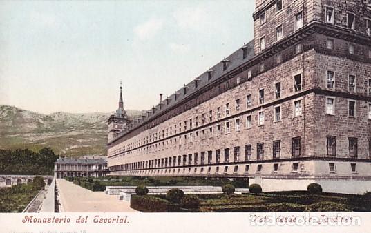 Postales: Monasterio del Escorial. Vista desde los jardines Purger & co 3714 Reverso sin dividir. Sin circular