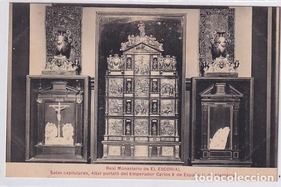 Postales: Real Monasterio de EL ESCORIAL Salas capitulares, Altar port&aacute;til del Emperador Carlos V