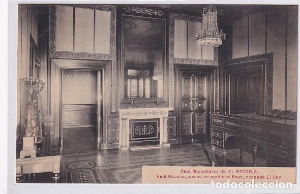 Postkarten: Real Monasterio de EL ESCORIAL Real Palacio, piezas de maderas finas, despade El Rey