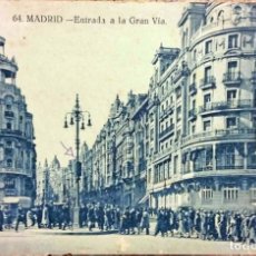 Postales: POSTAL ANTIGUA ENTRADA A LA GRAN VÍA MADRID
