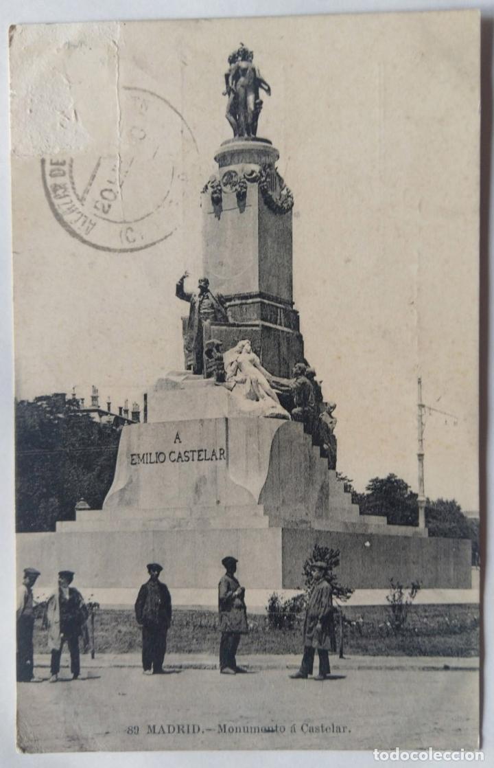 Postales: MADRID MONUMENTO A CASTELAR FOT LACOSTE - Foto 1
