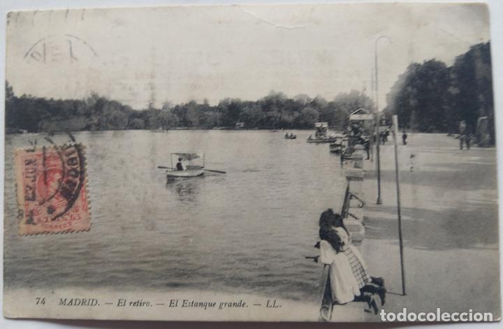 Postales: MADRID EL RETIRO EL ESTANQUE GRANDE LL. - Foto 1