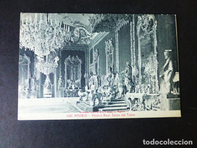 Postales: MADRID PALACIO REAL SALON DEL TRONO - Foto 1