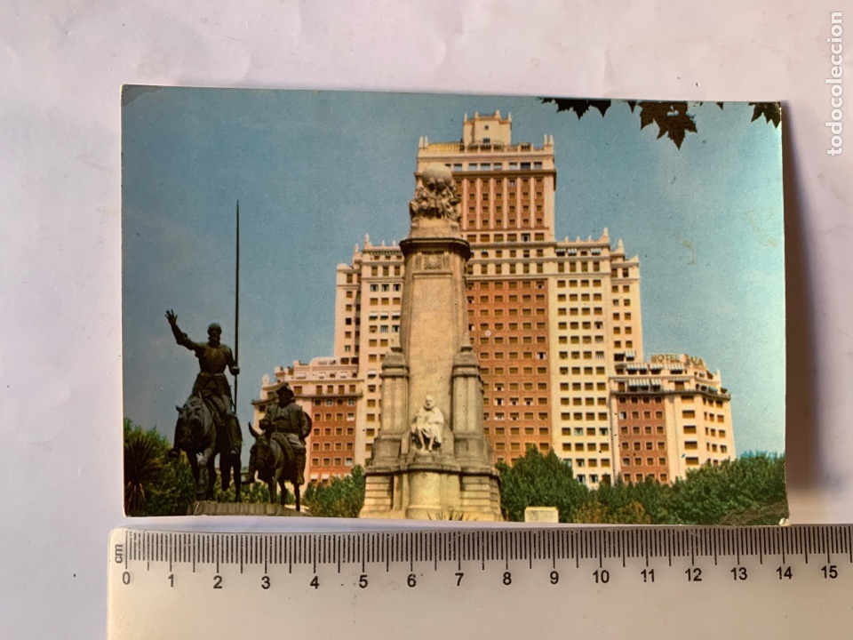 Postales: POSTAL. MADRID. MONUMENTO A CERVANTES, EDIFICIO ESPA&Ntilde;A. EDICIONES E. P. ROSETTE. - Foto 1
