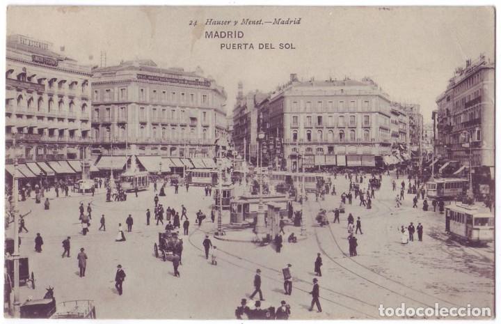 Postales: Madrid: Puerta del Sol. Hauser y Menet. Circulada (1907) - Foto 1