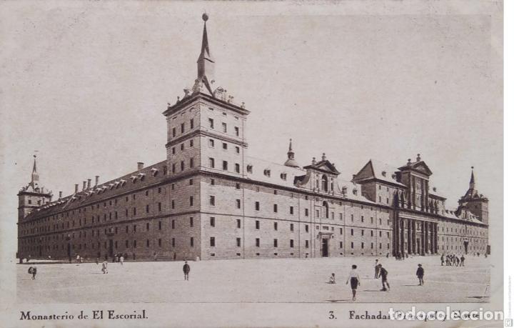 Postkarten: Monasterio de El Escorial. 3 Fachada Principal y Norte. Hauser y Menet. Nueva. Blanco/Negro
