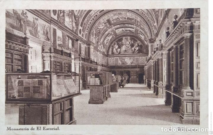 Postkarten: Monasterio de El Escorial. 6 Biblioteca. Hauser y Menet. Nueva. Blanco/Negro