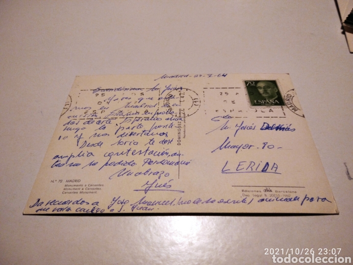 Postales: Postal Madrid monumento a Cervantes - Foto 2