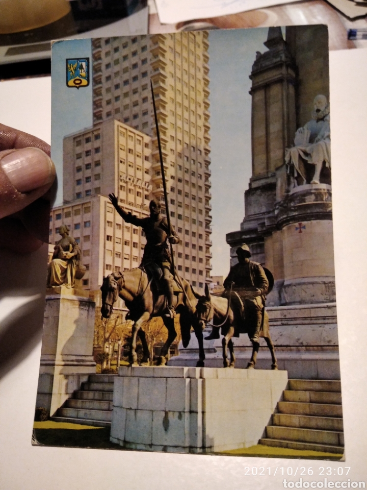 Postales: Postal Madrid monumento a Cervantes - Foto 1