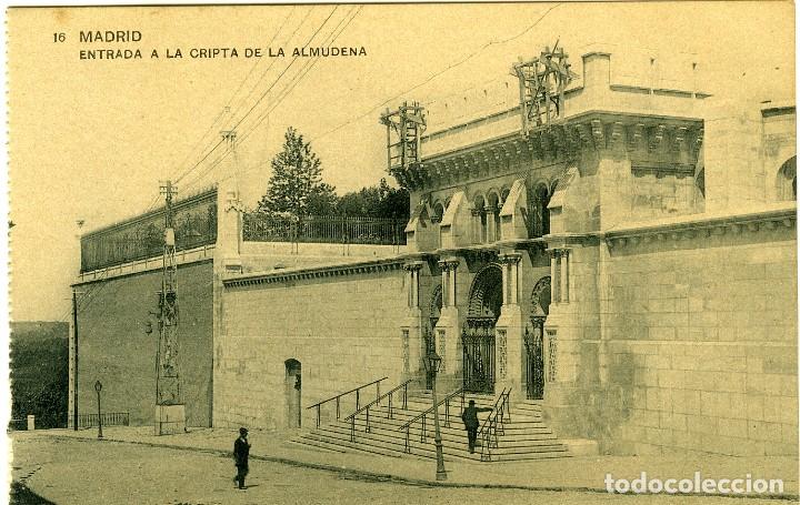 Postales: N&ordm; 16-MADRID. Entrada a la cripta de la Almudena. Sin circular. ED. FOTOTIPIA DE HAUSER Y MENET